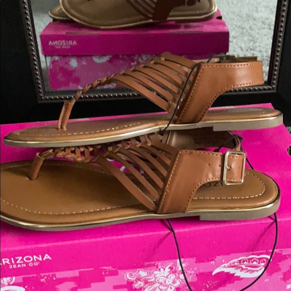 NIB Arizona Jean Co. Corsica Cognac Brown Sandals - Picture 2 of 3
